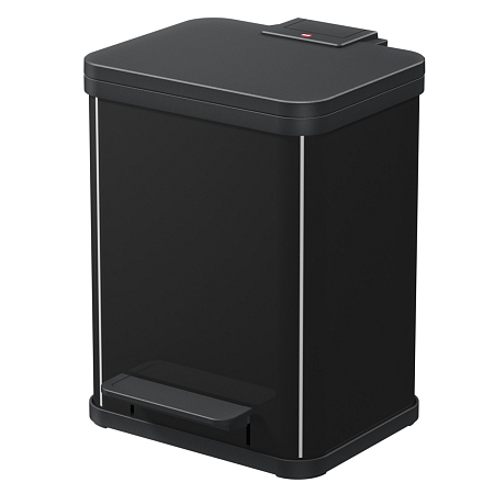 Kovový koš s tlumeným zavíráním DUO, 2x9 l, černý